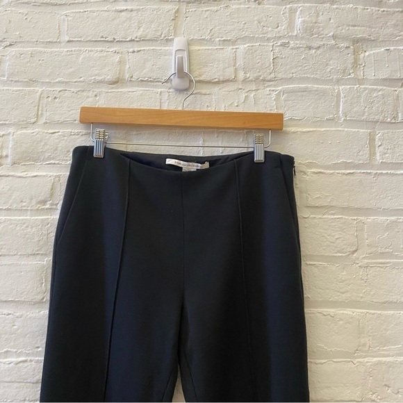 Diane Von Furstenberg || Pintucked Straight Leg Pants Wool Blend Black 8 - Picture 2 of 8